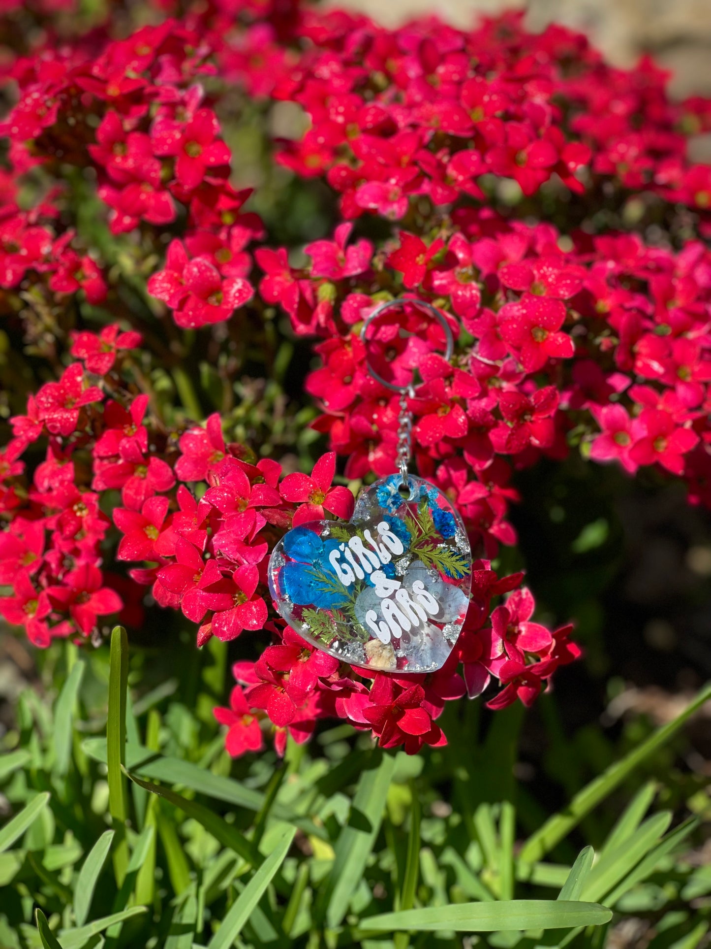 Floral Fuel Heart Keychains