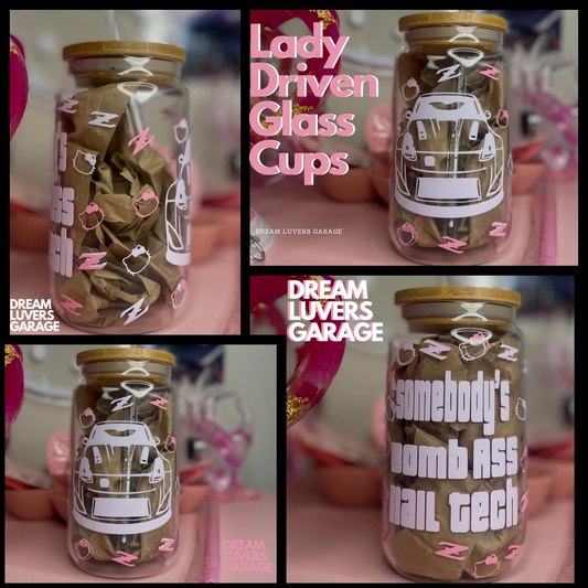 Custom Lady Driven Glass Cup