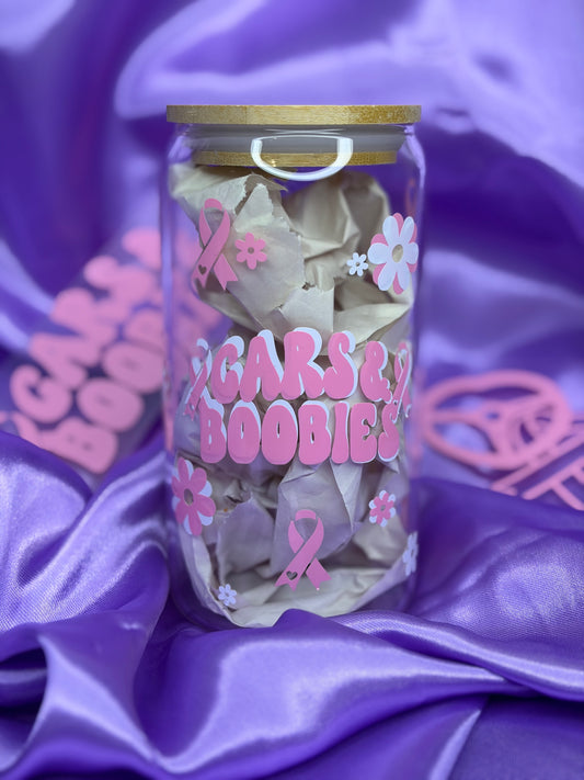 Cars & Boobies Glass Cup