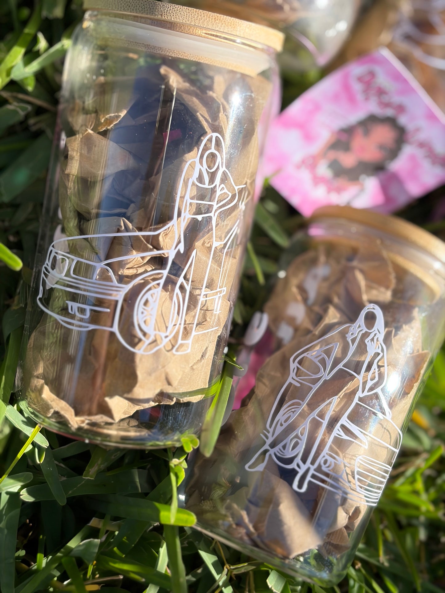 Custom Lady Driven Glass Cup